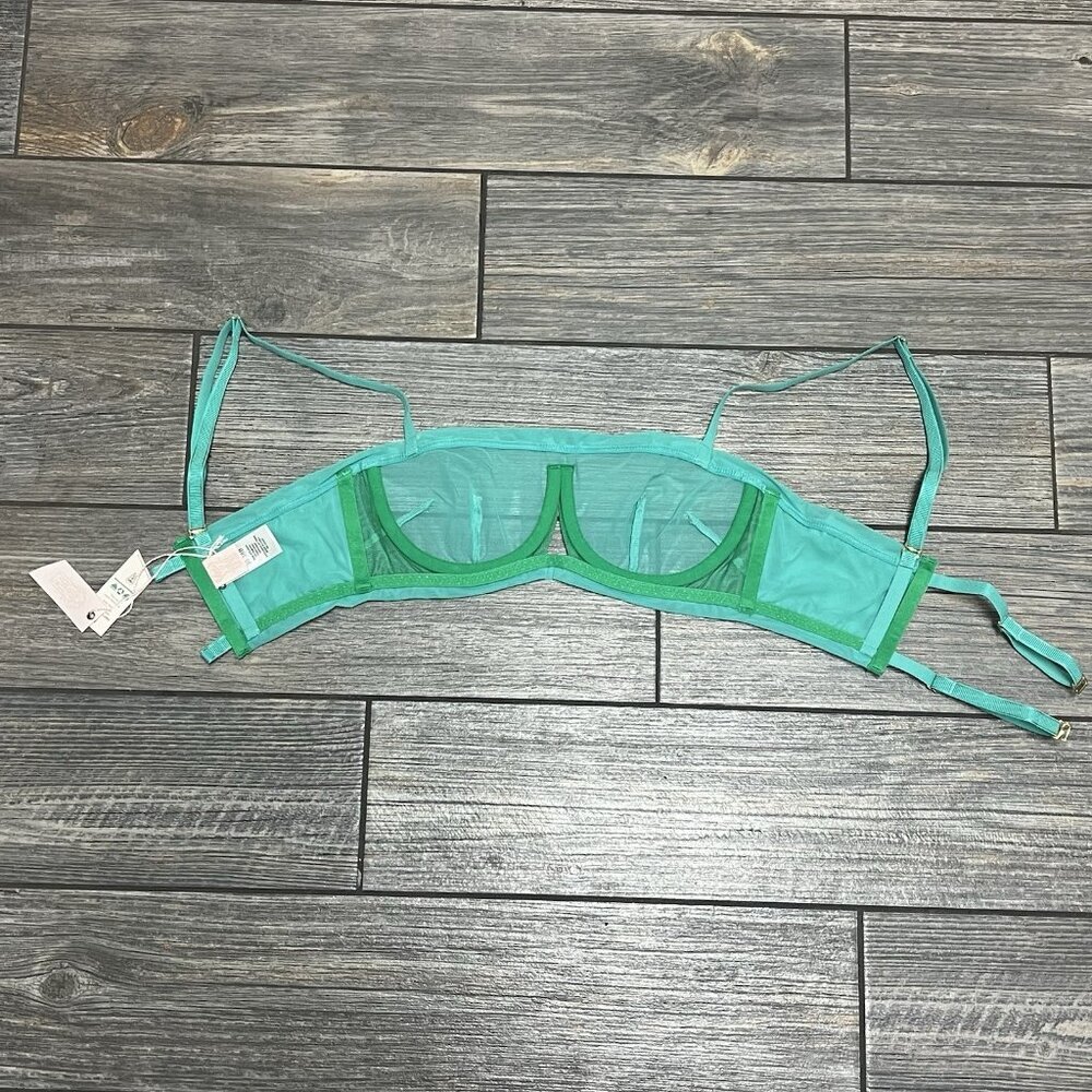 NWT We Are HAH X Free People Sheer Wired Bra 30-38B 30B 32B 34B 36B 38B Teal - Picture 9 of 10
